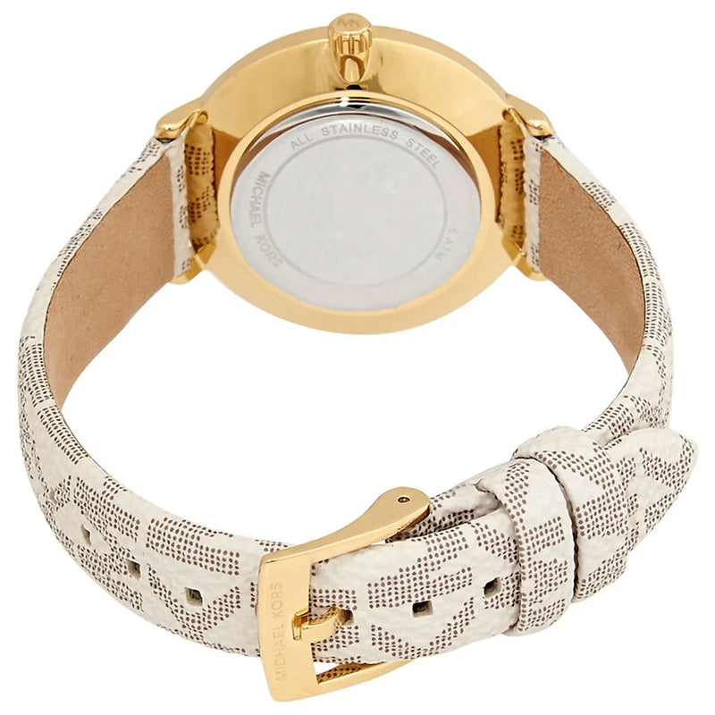 Michael Kors Pyper Quartz Silver Dial White Leather Strap Watch For Women - MK1037 Buy Now By Michael Kors
