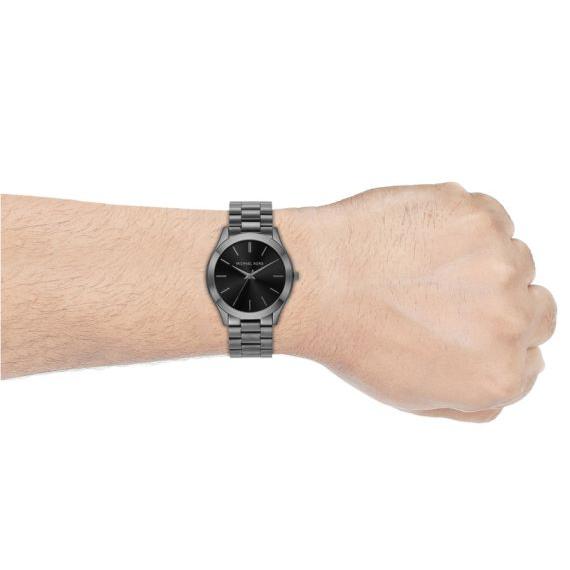 Michael Kors Slim Runway Quartz Black Dial Grey Steel Strap Watch For Men - MK1044 Buy Now By Michael Kors
