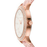 Shop Michael Kors Tibby Silver Dial Pink Leather Strap Watch for Women - MK1050 in USA