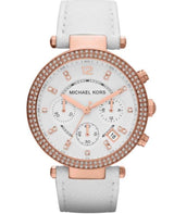 Michael Kors Parker White Diamonds Dial White Leather Strap Watch for Women - MK2281 Buy Now By Michael Kors