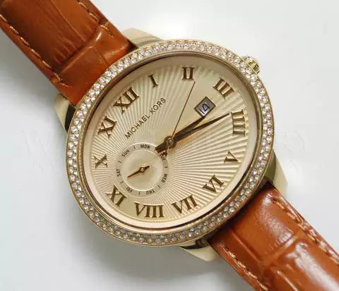 Michael Kors Whitley Quartz Gold Dial Brown Leather Strap Watch For Women - MK2428 Buy Now By Michael Kors