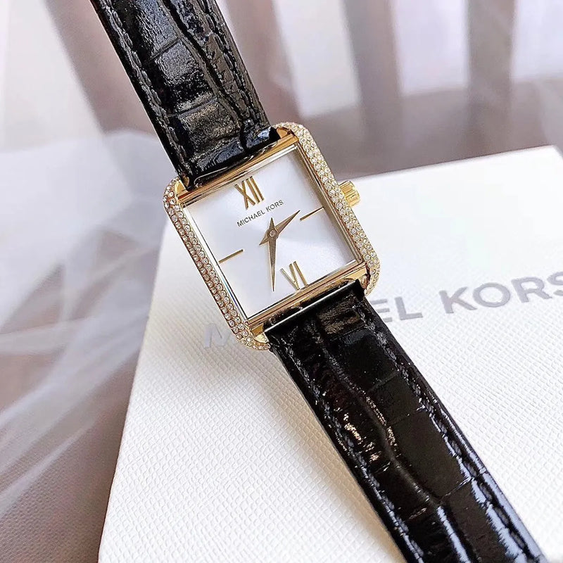 Michael Kors Lake Quartz White Dial Black Leather Strap Watch For Women - MK2762 Buy Now By Michael Kors