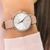 Michael Kors Pyper Analog White Dial Pink Leather Strap Watch For Women - MK2803 Buy Now By Michael Kors