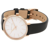 Michael Kors Pyper Three Hand White Dial Black Leather Strap Watch For Women - MK2835 Buy Now By Michael Kors