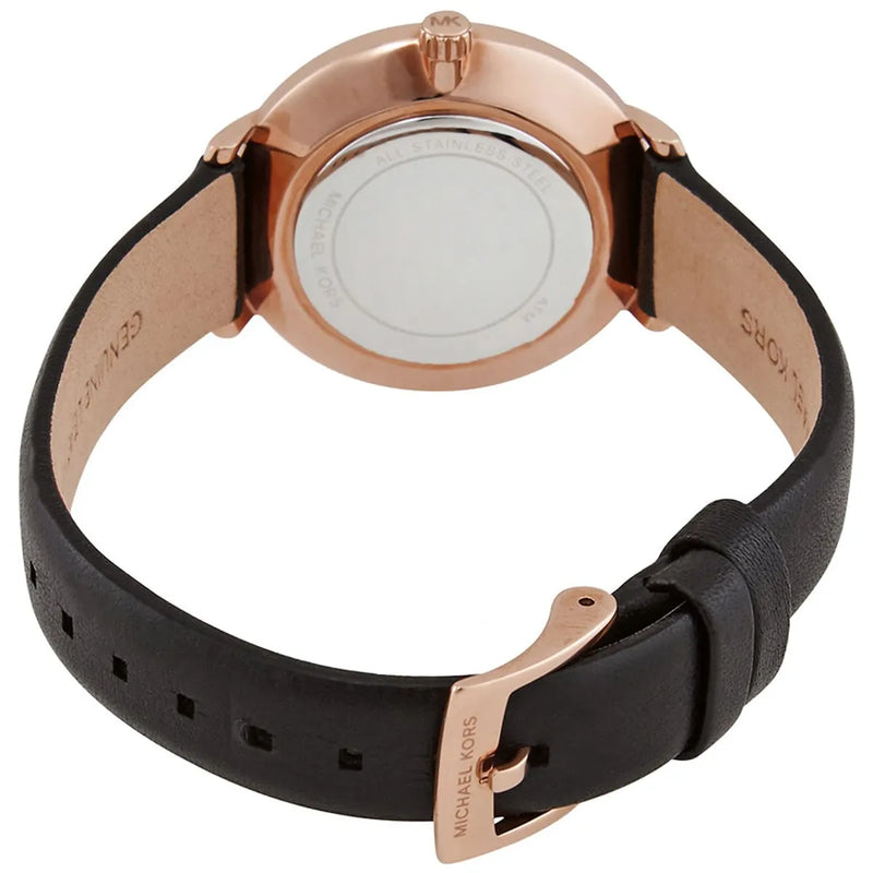 Michael Kors Pyper Three Hand White Dial Black Leather Strap Watch For Women - MK2835 Buy Now By Michael Kors