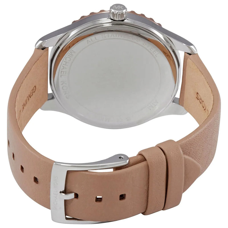 Michael Kors Layton Mother of Pearl White Dial Brown Leather Strap Watch For Women - MK2910 Buy Now By Michael Kors