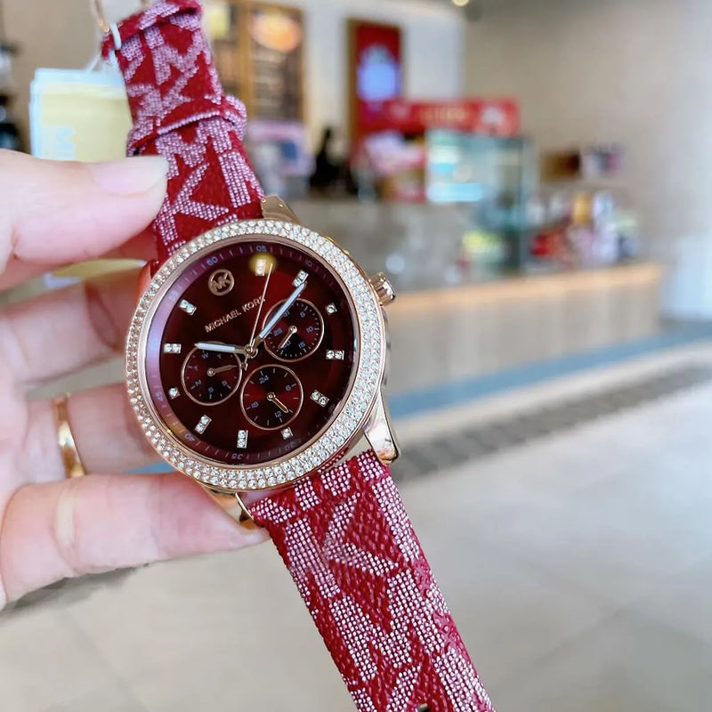 Michael Kors Tibby Multifunction Red Dial Red Leather Strap Watch For Women - MK2967 Buy Now By Michael Kors