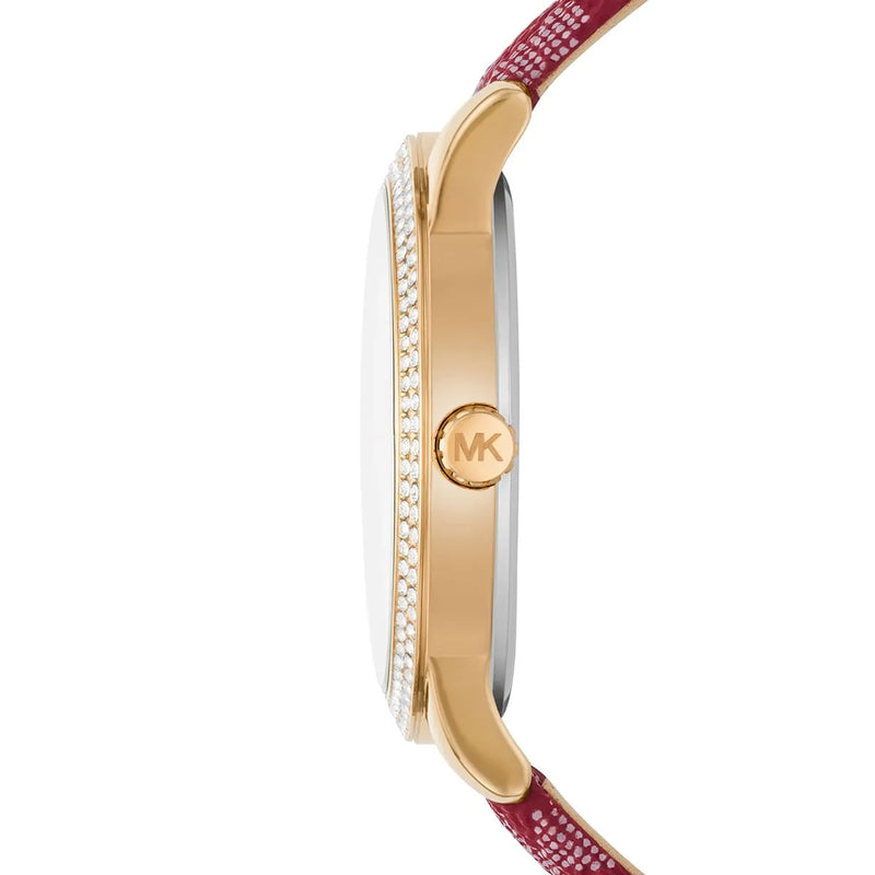 Michael Kors Tibby Multifunction Silver Dial Red Leather Strap Watch For Women - MK2975 Buy Now By Michael Kors