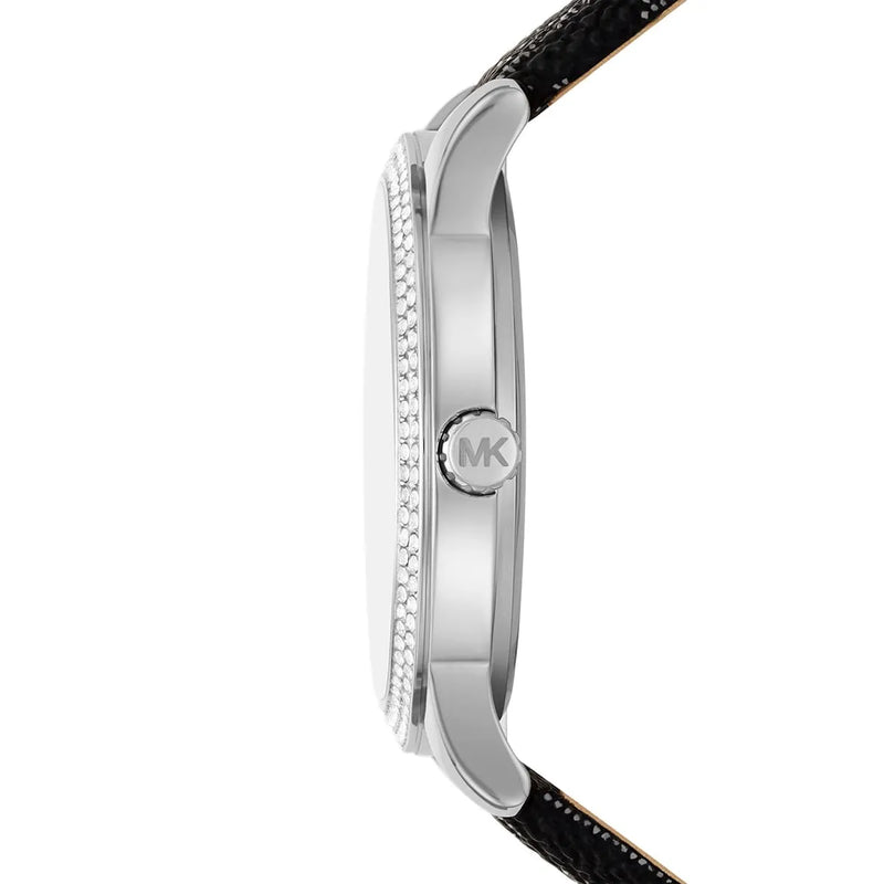 Michael Kors Tibby Chronograph Black Dial Black Leather Strap Watch For Women - MK2976 Buy Now By Michael Kors