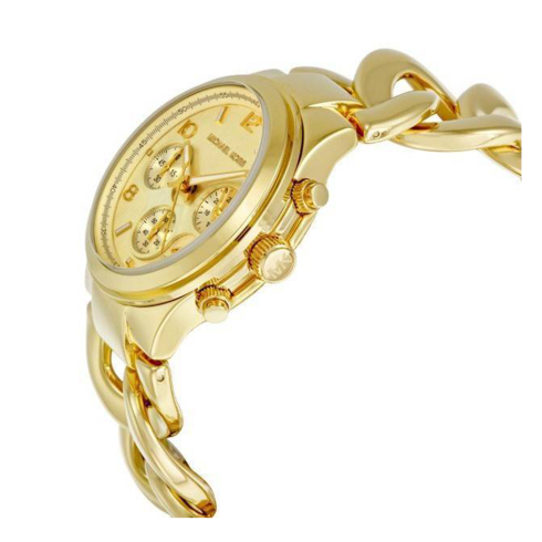 Michael Kors Runway Twist Gold Dial Gold Stainless Steel Strap Watch for Women - MK3131 Buy Now By Michael Kors