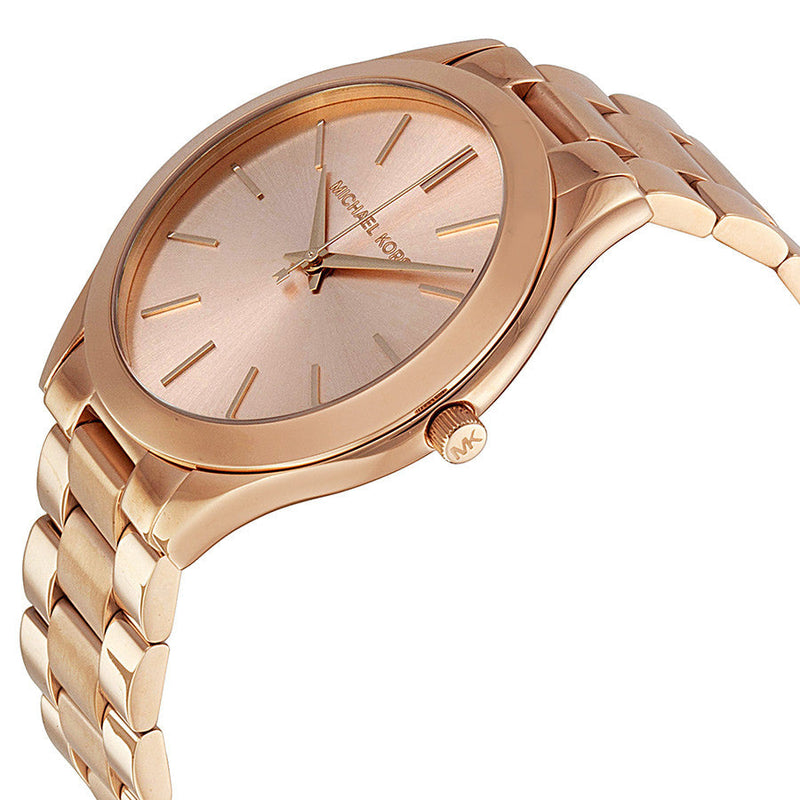Shop Michael Kors Slim Runway Rose Gold Dial Rose Gold Steel Strap Watch for Women - MK3197 in USA