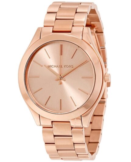Shop Michael Kors Slim Runway Rose Gold Dial Rose Gold Steel Strap Watch for Women - MK3197 in USA