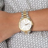 Michael Kors Runway Slim Silver Dial Two Tone Stainless Steel Strap Watch for Women - MK3198 Buy Now By Michael Kors