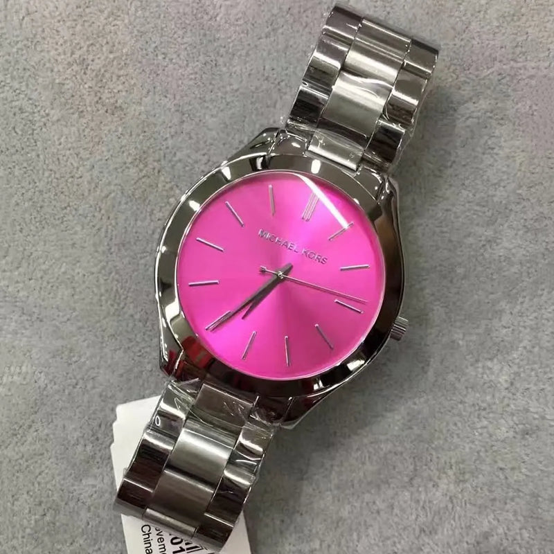 Michael Kors Slim Runway Quartz Pink Dial Silver Steel Strap Watch For Women - MK3291 Buy Now By Michael Kors