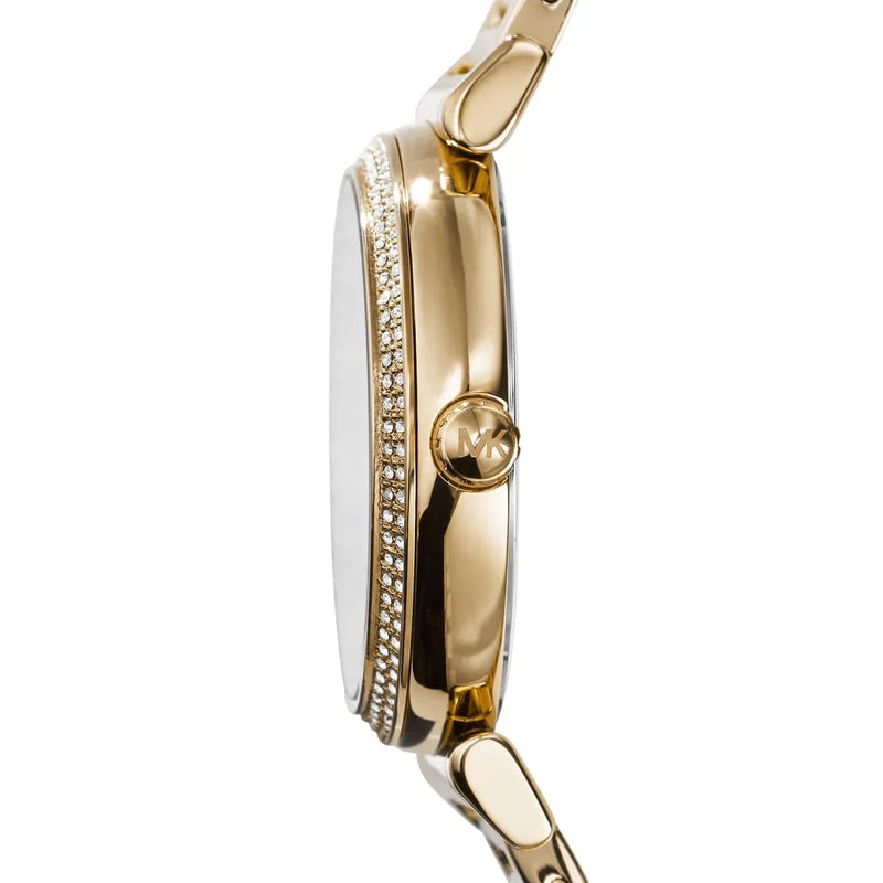 Michael Kors Catlin Black Dial Gold Steel Strap Watch for Women - MK3338 Buy Now By Michael Kors