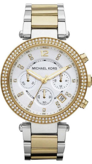 Michael Kors Parker White Dial Two Tone Steel Strap Watch for Women - MK5626