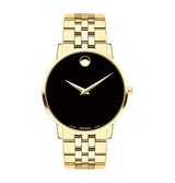 Movado Museum Classic Quartz Black Dial Gold Steel Strap Watch for Men - 0607203 Buy Now By Movado