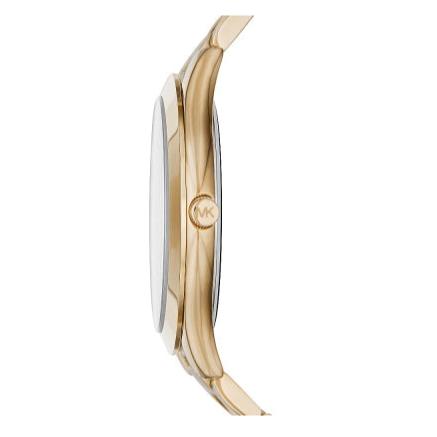 Michael Kors Slim Runway Green Dial Gold Steel Strap Watch for Women - MK3435 Buy Now By Michael Kors