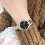 Michael Kors Mini Darci Quartz Black Dial Gold Steel Strap Watch For Women - MK3738 Buy Now By Michael Kors