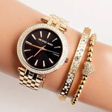 Michael Kors Mini Darci Quartz Black Dial Gold Steel Strap Watch For Women - MK3738 Buy Now By Michael Kors