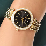 Michael Kors Mini Darci Quartz Black Dial Gold Steel Strap Watch For Women - MK3738 Buy Now By Michael Kors
