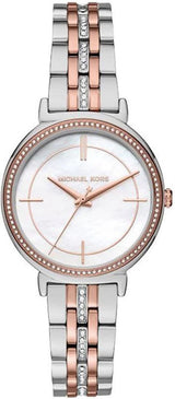 Michael Kors Cinthia Mother of Pearl Dial Two Tone Steel Strap Watch For Women - MK3831 Buy Now By Michael Kors