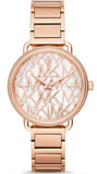 Michael Kors Portia Quartz Silver Dial Rose Gold Steel Strap Watch For Women - MK3887