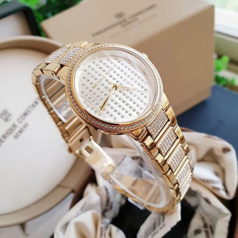 Michael Kors Gabbi Crystals Gold Dial Gold Steel Strap Watch For Women - MK3985 Buy Now By Michael Kors