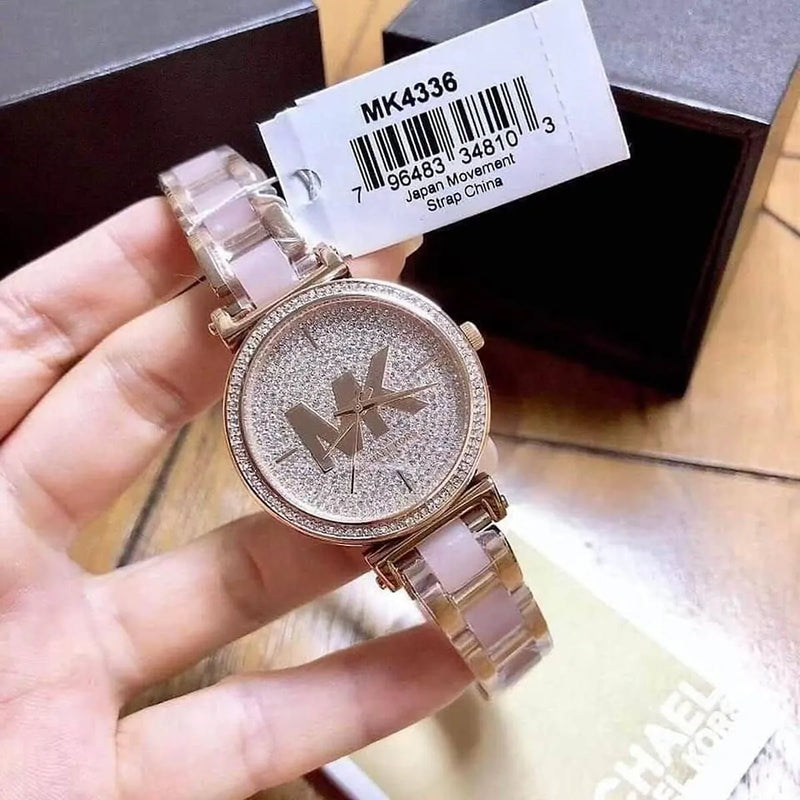 Michael Kors Sofie Quartz Crystals Crystals Rose Gold Dial Rose Gold Steel Strap Watch For Women - MK4336 Buy Now By Michael Kors