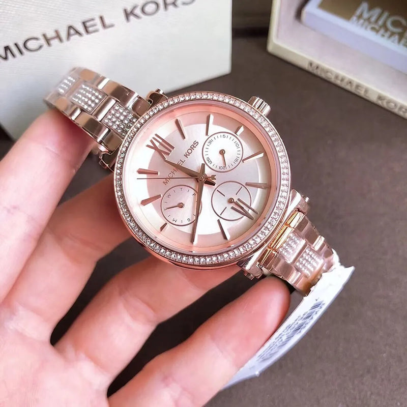 Michael Kors Sofie Chronograph White Dial Two Tone Steel Strap Watch For Women - MK4353 Buy Now By Michael Kors