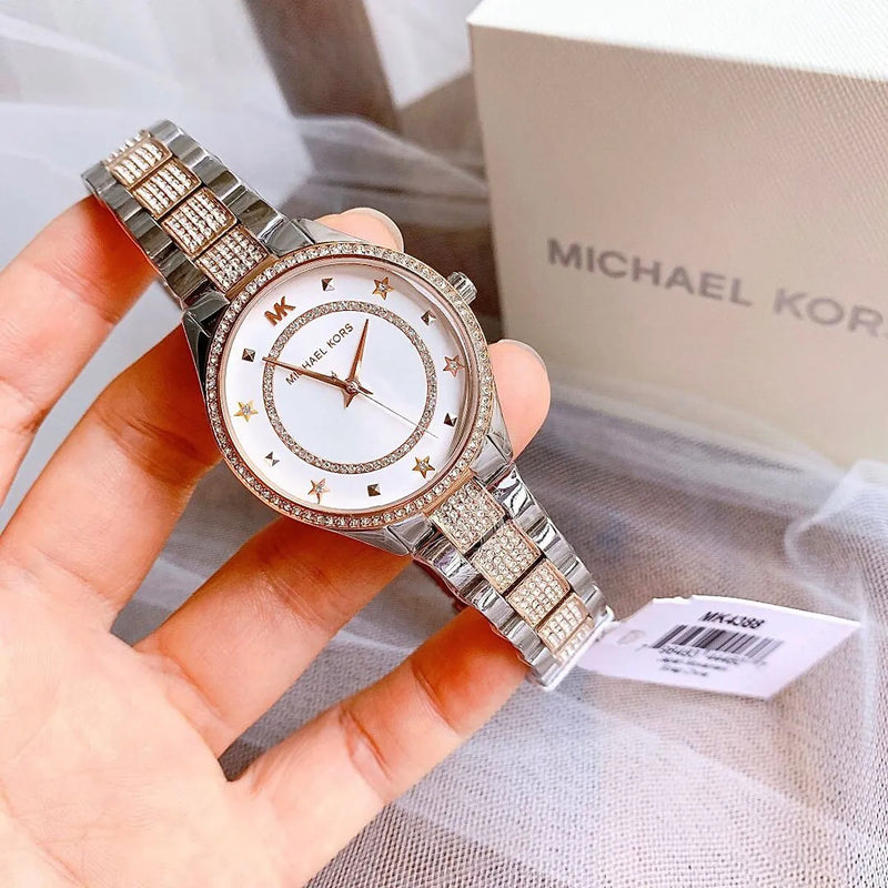 Michael Kors Lauryn Quartz White Dial Two Tone Steel Strap Watch For Women - MK4388 Buy Now By Michael Kors