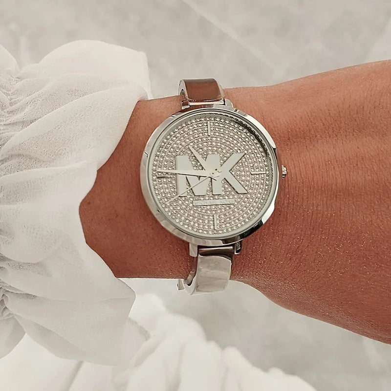 Michael Kors Charley Quartz Crystals Silver Dial Silver Steel Strap Watch For Women - MK4432 Buy Now By Michael Kors