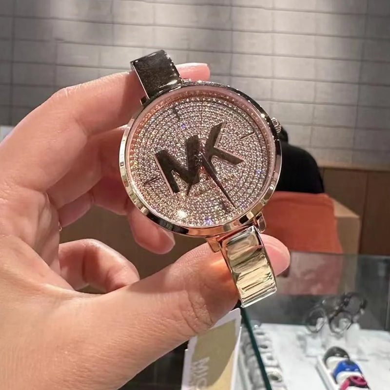 Michael Kors Charley Quartz Crystals Rose Gold Dial Rose Gold Steel Strap Watch For Women - MK4433 Buy Now By Michael Kors
