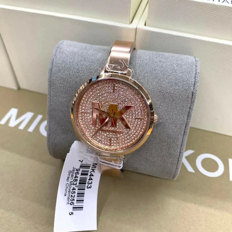 Michael Kors Charley Quartz Crystals Rose Gold Dial Rose Gold Steel Strap Watch For Women - MK4433 Buy Now By Michael Kors