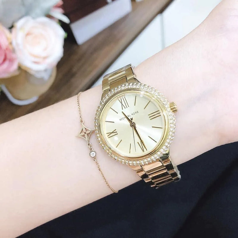 Michael Kors Taryn Quartz Gold Dial Gold Steel Strap Watch For Women - MK4459 Buy Now By Michael Kors