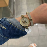 Michael Kors Parker Crystals Gold Dial Gold Steel Strap Watch For Women - MK4469 Buy Now By Michael Kors