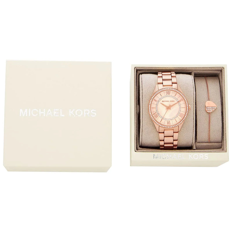 Michael Kors Lauryn Mother of Pearl Dial Rose Gold Dial Rose Gold Steel Strap Watch For Women - MK4491 Buy Now By Michael Kors