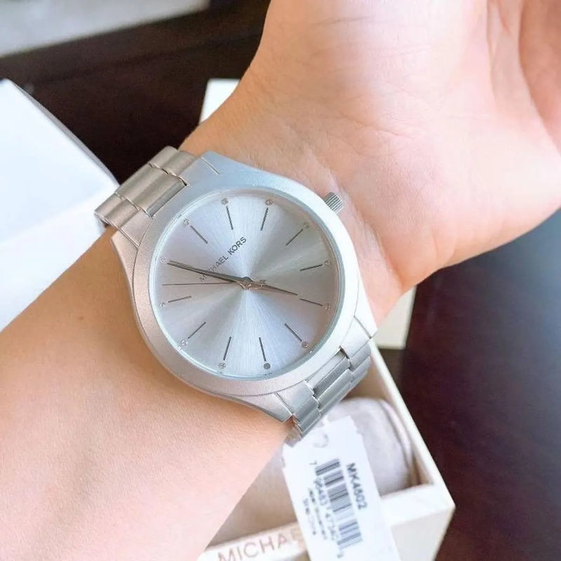 Michael Kors Slim Runway Silver Dial Silver Steel Strap Watch For Women - MK4502 Buy Now By Michael Kors