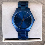 Michael Kors Slim Runway Quartz Blue Dial Blue Steel Strap Watch For Women - MK4503 Buy Now By Michael Kors