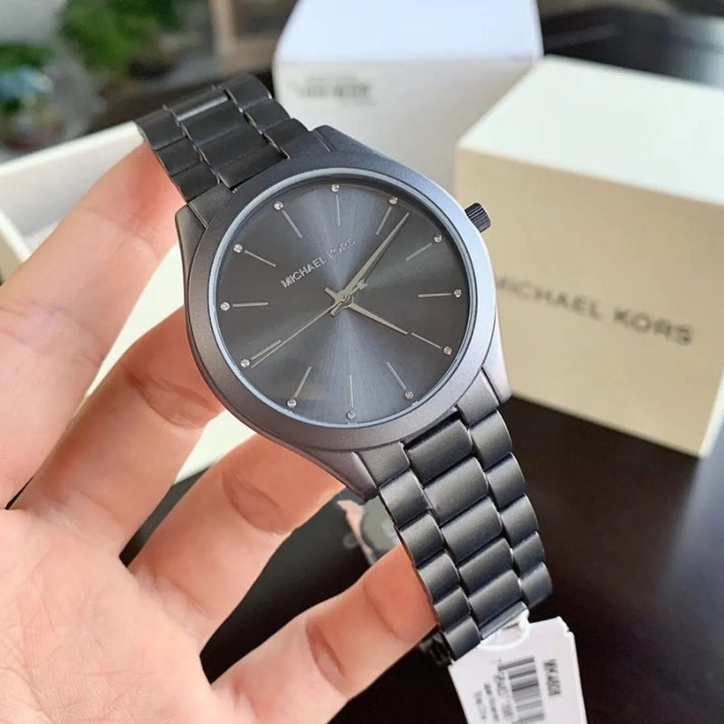 Michael Kors Slim Runway Quartz Grey Dial Grey Steel Strap Watch For Women - MK4506 Buy Now By Michael Kors