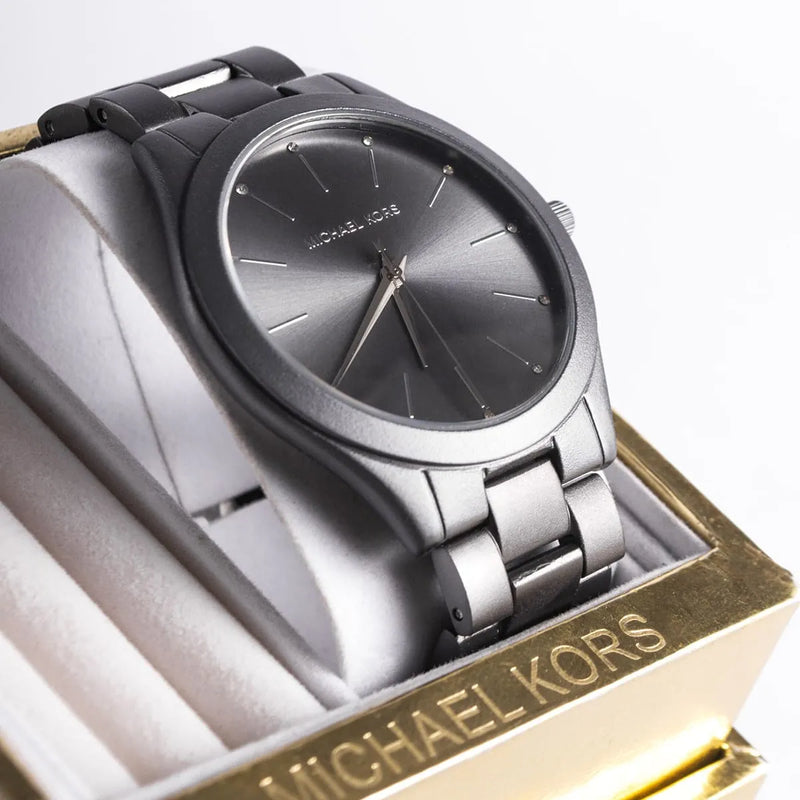 Michael Kors Slim Runway Quartz Grey Dial Grey Steel Strap Watch For Women - MK4506 Buy Now By Michael Kors