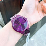 Shop Michael Kors Slim Runway Quartz Purple Dial Purple Steel Strap Watch For Women - MK4507 in USA