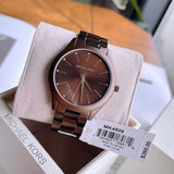 Michael Kors Slim Runway Brown Dial Brown Steel Strap Watch For Women - MK4508 Buy Now By Michael Kors