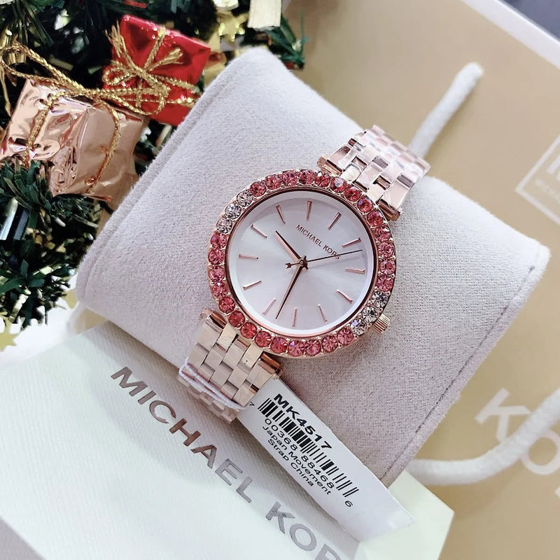 Michael Kors Darci Pave Silver Dial Rose Gold Steel Strap Watch For Women - MK4517 Buy Now By Michael Kors
