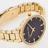 Michael Kors Pyper Three-Hand Black Dial Gold Steel Strap Watch For Women - MK4593 Buy Now By Michael Kors