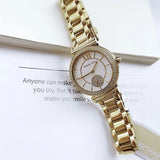 Michael Kors Abbey Three-Hand Analog White Dial Gold Steel Strap Watch for Women - MK4615 Buy Now By Michael Kors
