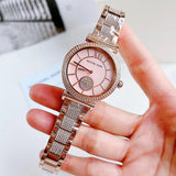 Michael Kors Abbey Three-Hand Analog Crystals Rose Gold Dial Rose Gold Steel Strap Watch for Women - MK4617 Buy Now By Michael Kors