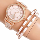 Michael Kors Abbey Three-Hand Analog Crystals Rose Gold Dial Rose Gold Steel Strap Watch for Women - MK4617 Buy Now By Michael Kors