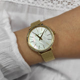 Michael Kors Pyper Quartz Mother of Pearl White Dial Gold Mesh Bracelet Watch For Women - MK4619 Buy Now By Michael Kors