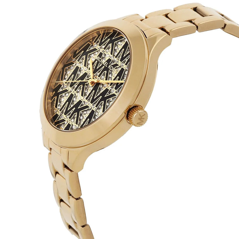 Michael Kors Slim Runway Crystals Gold Dial Gold Steel Strap Watch for Women - MK4659 Buy Now By Michael Kors